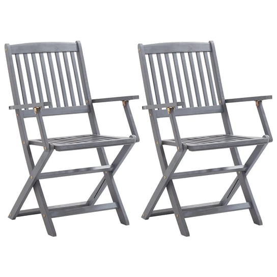 Składane krzesła ogrodowe z podłokietnikami VIDAXL, szare, 2 szt. vidaXL