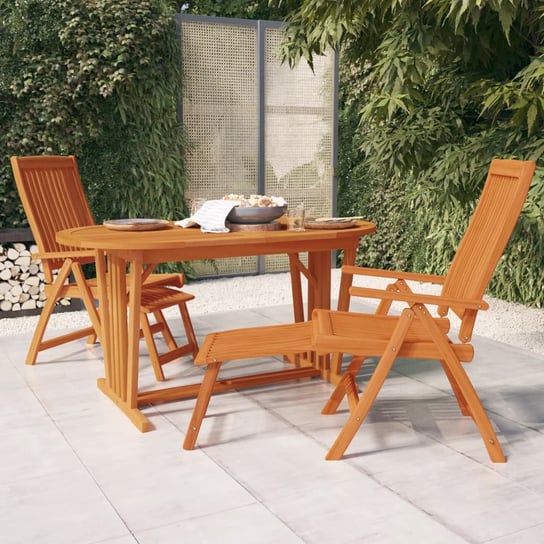 Składane Krzesła Ogrodowe Z Podnóżkami, 2 Szt., Eukaliptusowe vidaXL