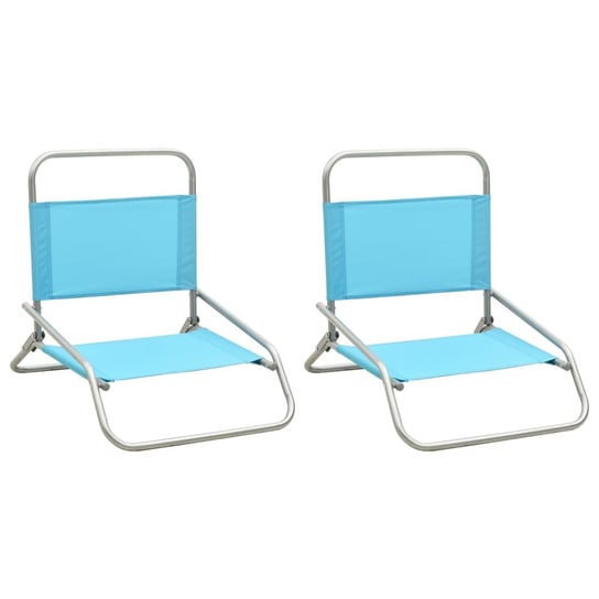 Składane krzesła plażowe, 2 szt., turkusowe, obite tkaniną vidaXL