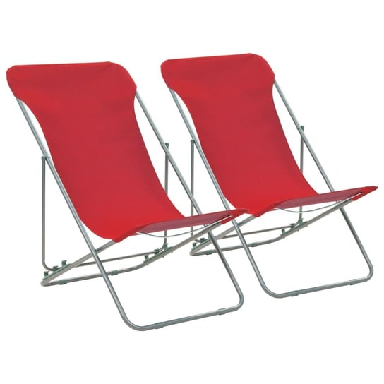 Składane krzesła plażowe VIDAXL, czerwone, 2 szt. vidaXL