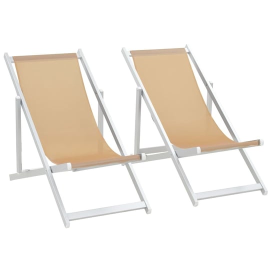Składane krzesła plażowe VIDAXL, kremowe, 2 szt. vidaXL