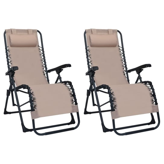Składane krzesła tarasowe, 2 szt., taupe, tworzywo textilene vidaXL