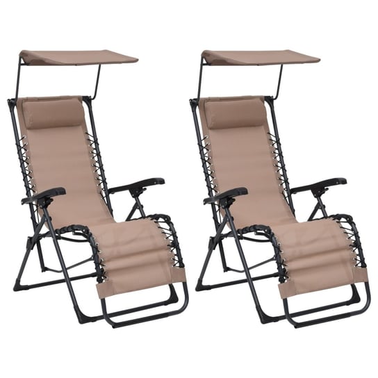 Składane krzesła tarasowe, 2 szt., tworzywo textilene, taupe vidaXL