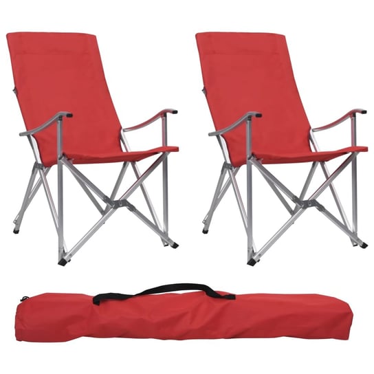 Składane krzesła turystyczne, 2 szt., czerwone vidaXL