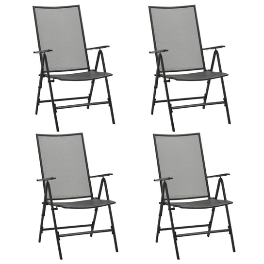 Składane krzesła z siatką, 4 szt., stalowe, antracytowe vidaXL