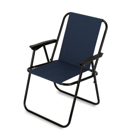 Składane krzesło fotel turystyczny 53 x 55 x 73 cm granatowy Tadar