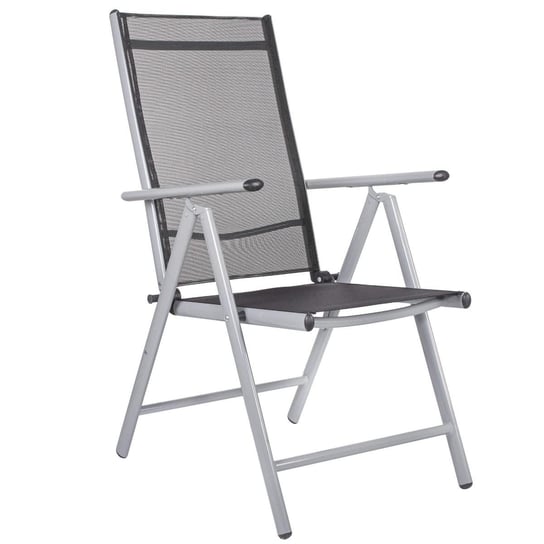Składane krzesło ogrodowe SPRINGOS, na balkon, szaro-czarne, 105x55x65 cm Springos