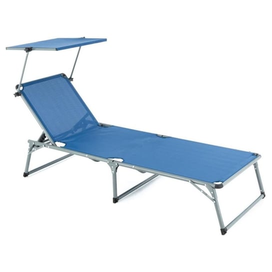 Składane krzesło ogrodowe z baldachimem XXL - niebieskie Garthen
