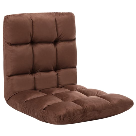 Składane krzesło podłogowe, brązowe, mikrofibra vidaXL