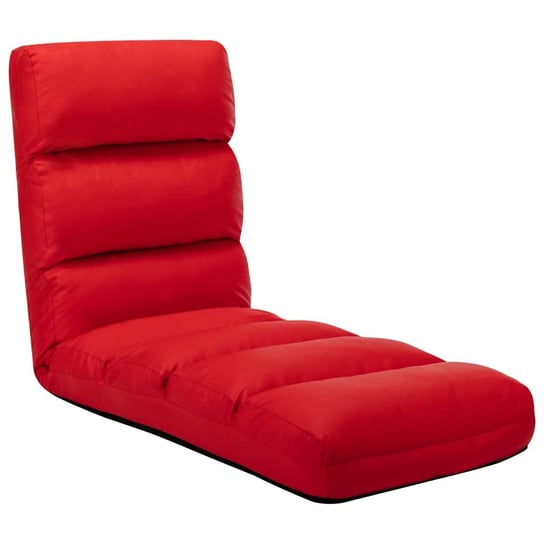 Składane krzesło podłogowe, czerwone, sztuczna skóra vidaXL