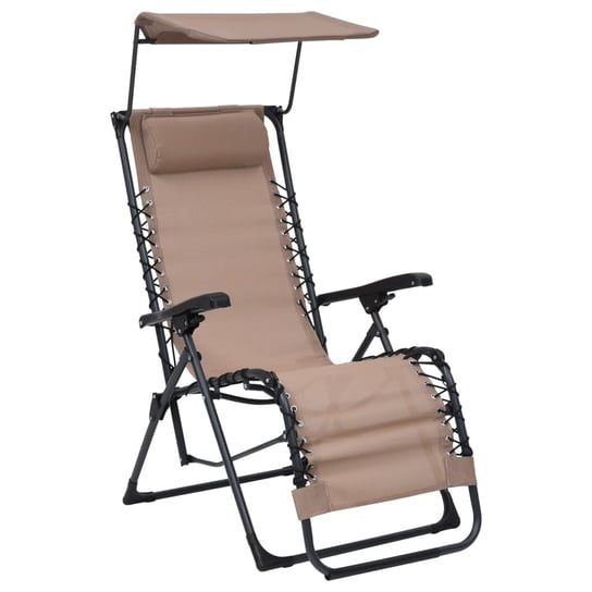 Składane krzesło tarasowe, kolor taupe, tworzywo textilene vidaXL