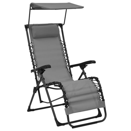 Składane krzesło tarasowe, szare, tworzywo textilene vidaXL