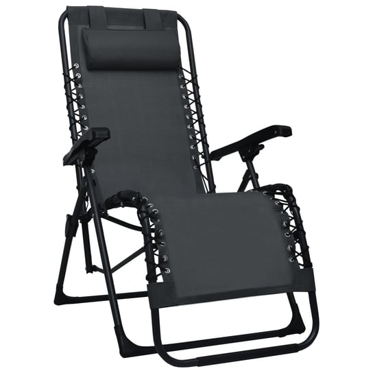 Składane krzesło tarasowe VIDAXL, czarne, 65x50x111 cm vidaXL