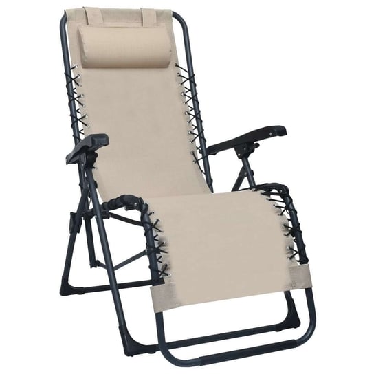 Składane krzesło tarasowe VIDAXL, kremowe, 65x50x111 cm vidaXL