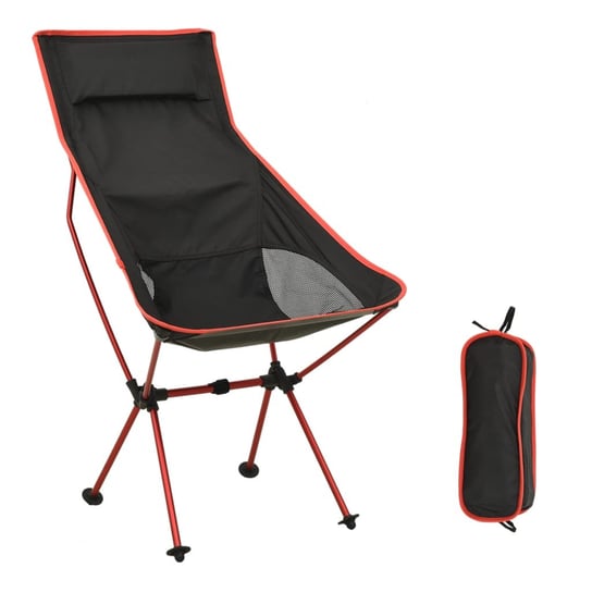 Składane krzesło turystyczne, PVC i aluminium, czarne vidaXL
