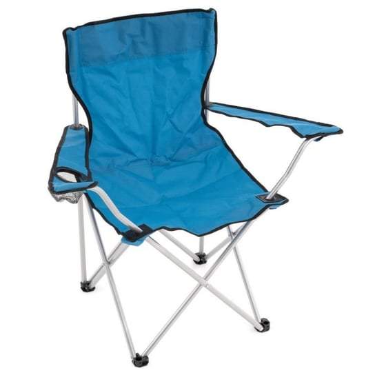 Składane krzesło z uchwytem na kubek - niebieski Garthen
