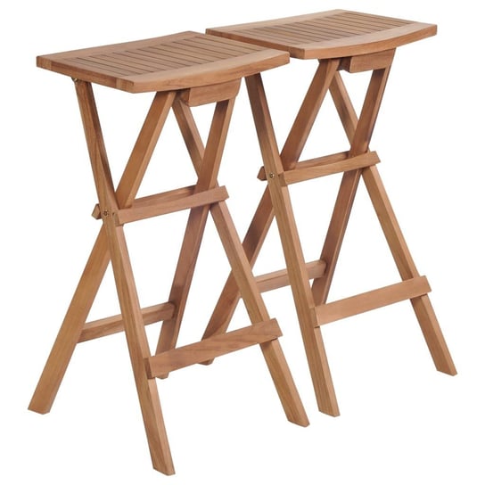 Składane stołki barowe vidaXL, 2 szt., lite drewno tekowe vidaXL