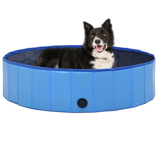 Składany basen dla psa, niebieski, 120 x 30 cm, PVC vidaXL
