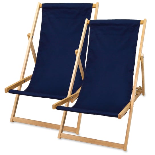 Składany drewniany leżak, krzesło plażowe-zestaw 2szt 116x59 cm Amazinggirl