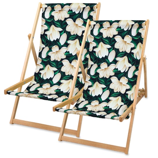 Składany drewniany leżak - Składane krzesło, leżak ogrodowy lub plażowy max 120 kg Inna marka