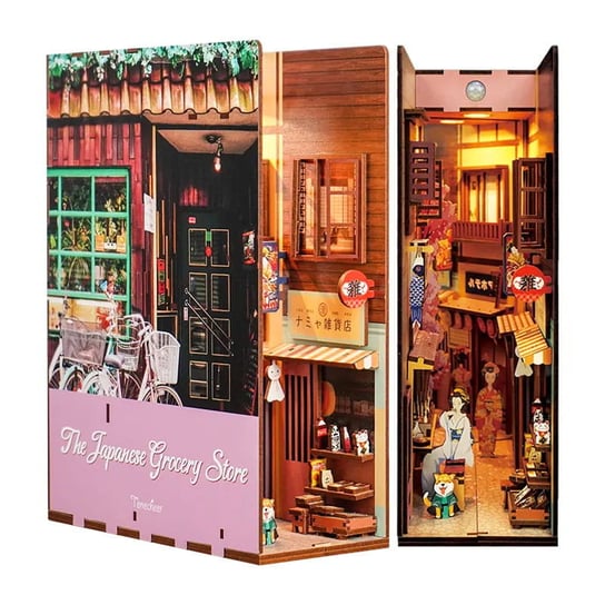 Składany Drewniany Model LED - Book Nook Japoński sklepik DIY HABARRI