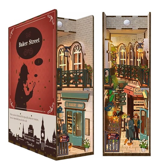 Składany Drewniany Model LED - Book Nook Sherlock Holmes z Baker Street HABARRI