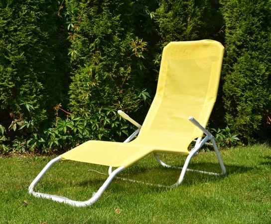 Składany leżak ogrodowy, żółty, 96x52x182 cm 