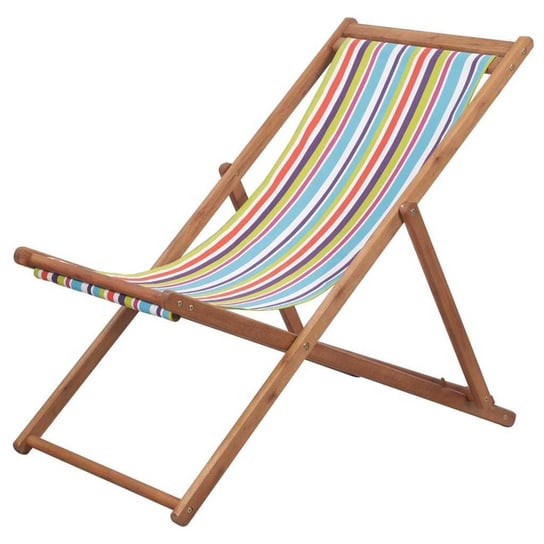 Składany leżak plażowy, tkanina, kolorowy vidaXL