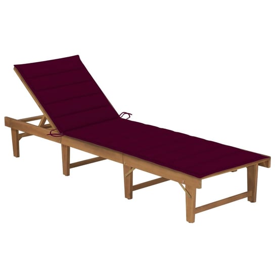 Składany leżak z poduszką, lite drewno akacjowe vidaXL