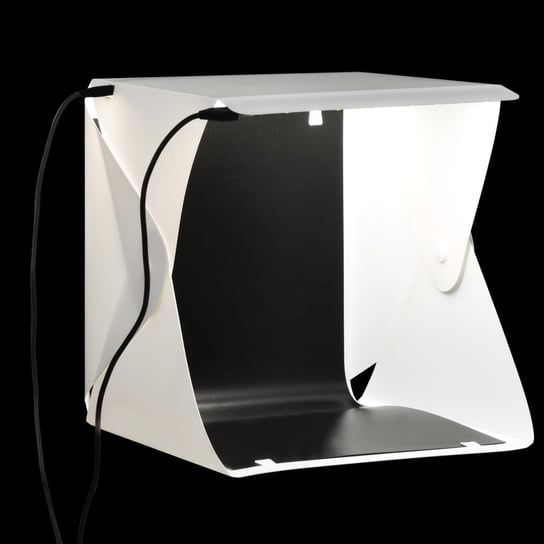 Składany lightbox studyjny z lampami LED, 23x25x25 cm, biały vidaXL