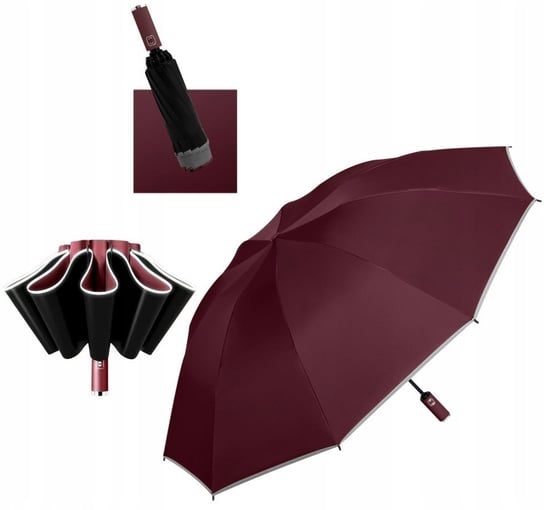 Składany Parasol Automat masywny parasolka Włókno XL duży mocny + pokrowiec Edibazzar