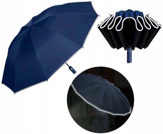 Składany Parasol masywny parasolka Automat Włókno XL duży mocny + pokrowiec Edibazzar