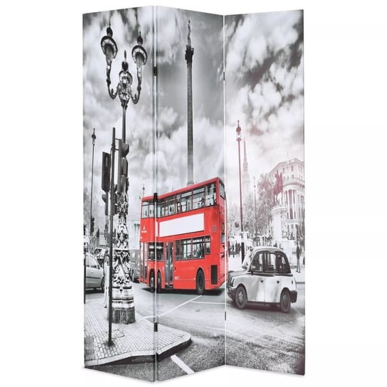 Składany parawan, 120 x 170 cm, londyński autobus, czarno-biały vidaXL