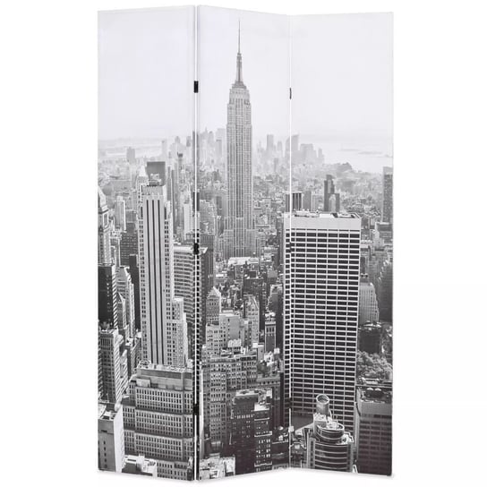 Składany parawan, 120x170 cm, Nowy Jork za dnia, czarno-biały vidaXL