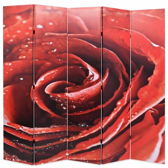 Składany parawan, 200x170 cm, czerwona róża vidaXL