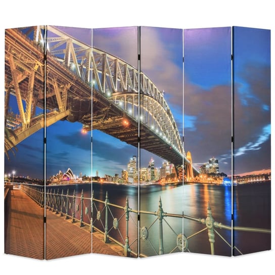Składany parawan, 228x170 cm, motyw Mostu Portowego w Sydney vidaXL