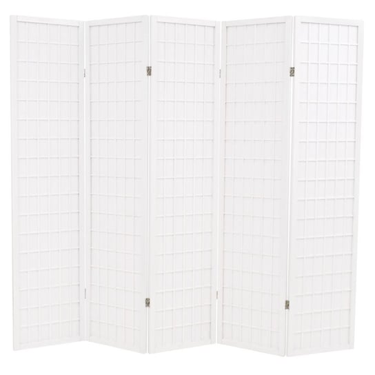 Składany parawan 5-panelowy w stylu japońskim vidaXL, 200x170, biały vidaXL