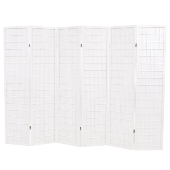 Składany parawan 6-panelowy w stylu japońskim vidaXL, 240x170, biały vidaXL
