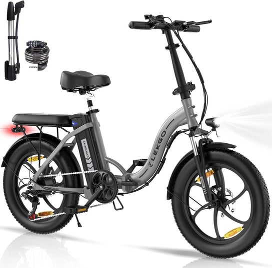Składany rower elektryczny ELEKGO EG06S, 20"*3.0 Fat Tire, silnik 250 W, wymienny akumulator 36 V, 7 biegów Hitway