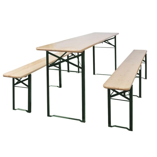 Składany stół biesiadny z dwoma ławkami VIDAXL, 220 cm vidaXL