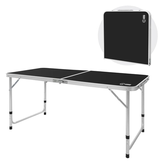 Składany stół kempingowy 120x60x54-70 cm czarne aluminium ECD Germany