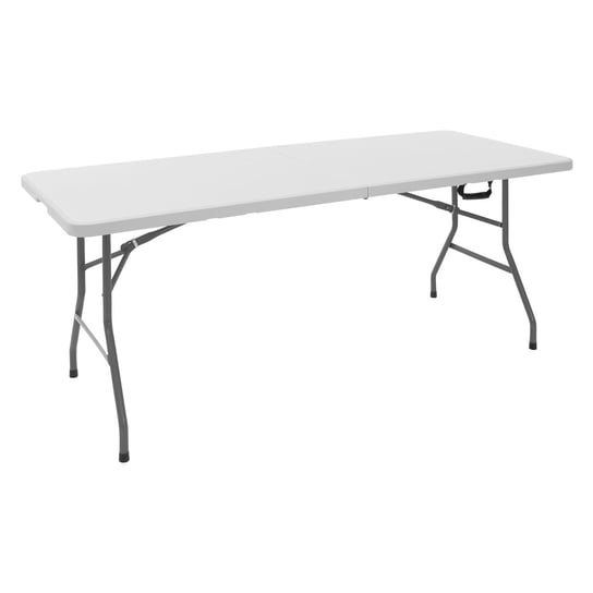 Składany stół kempingowy 180x74 cm biały plastikowy wzór ML ML-DESIGN
