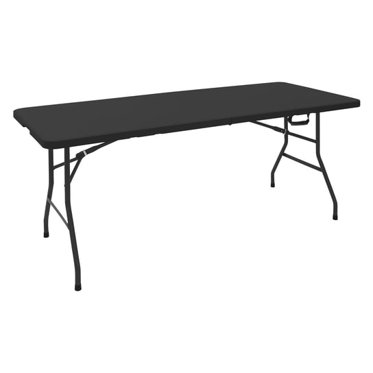 Składany stół kempingowy 180x74 cm czarny plastikowy wzór ML ML-DESIGN