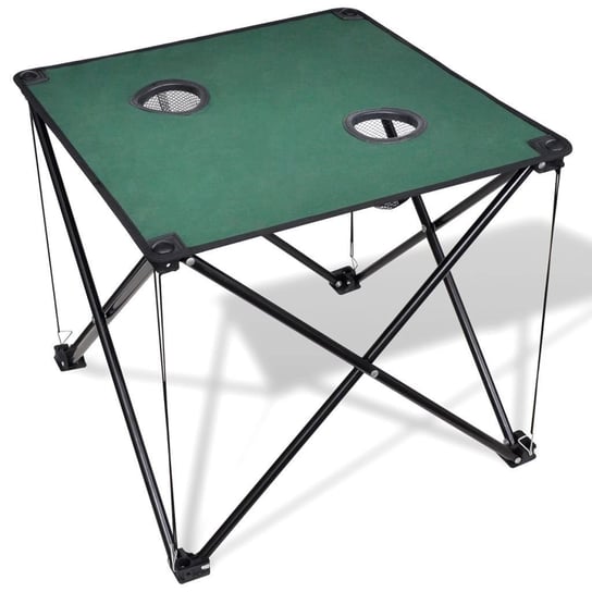 Składany stół kempingowy ciemno zielony vidaXL