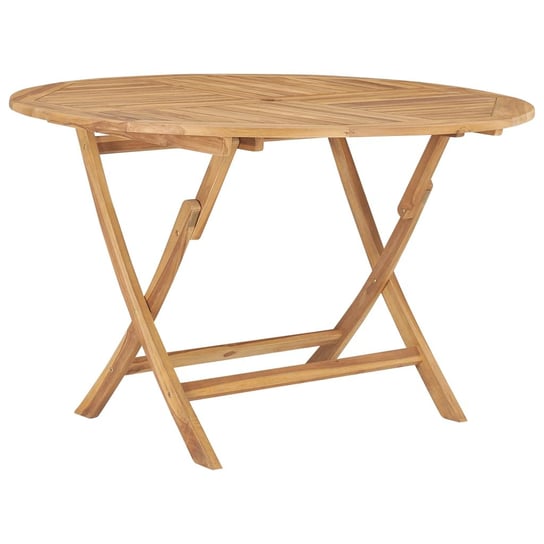 Składany stół ogrodowy, Ø 120 cm, lite drewno tekowe vidaXL