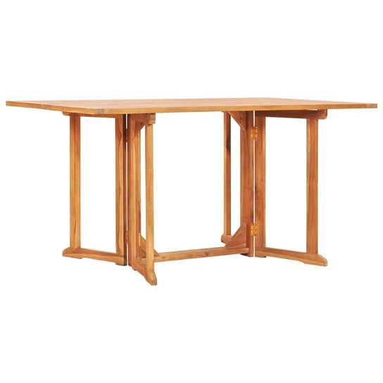Składany stół ogrodowy, 150x90x75 cm, lite drewno tekowe vidaXL