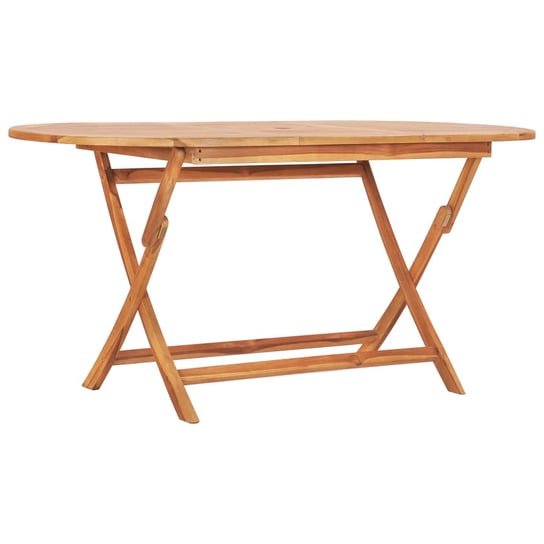 Składany stół ogrodowy, 160x80x75 cm, lite drewno tekowe vidaXL