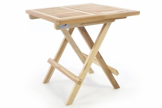 Składany stół ogrodowy DIVERO - drewno tekowe nie zaimpregnowane - 50 cm Divero