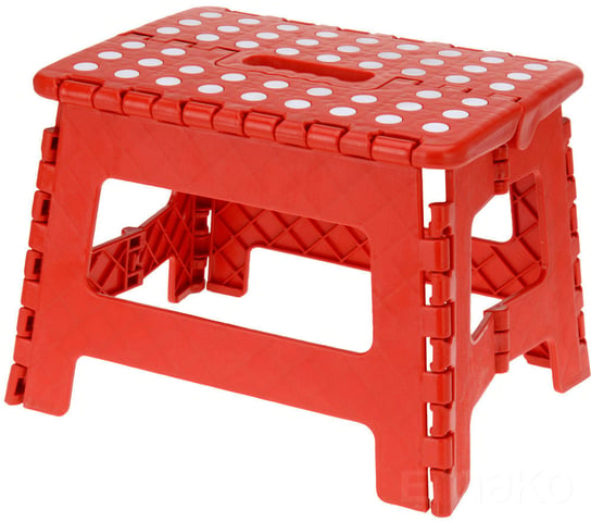 Składany stołek, czerwony, 31x24x22 cm StorageSolutions