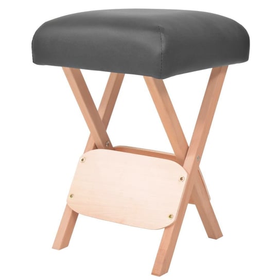 Składany stołek do masażu, grubość siedziska 12 cm, czarny vidaXL